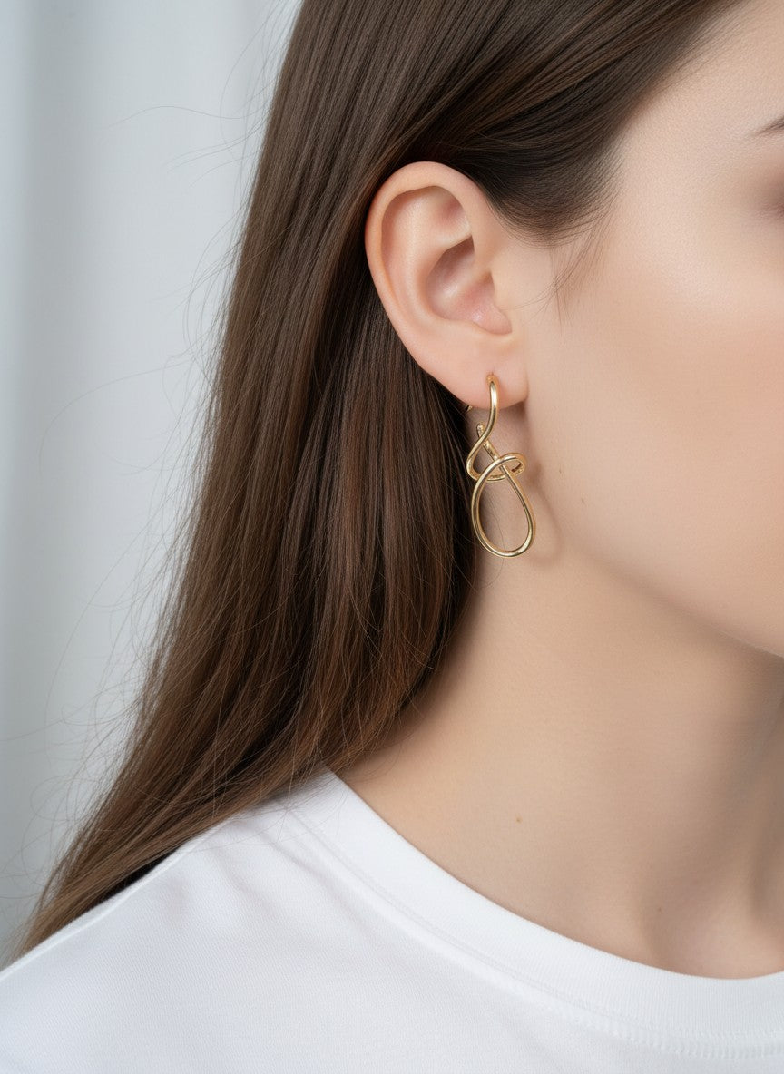 Modern Twist Drop Earrings