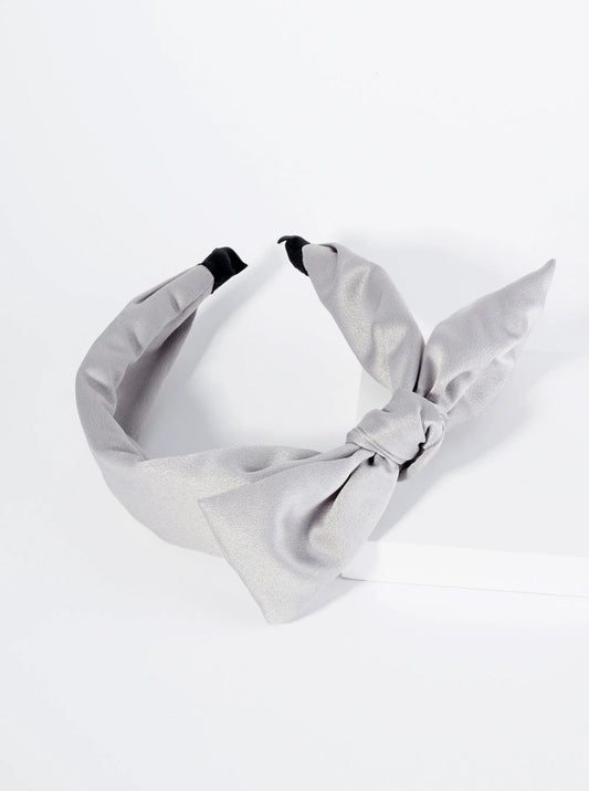 Mono Color Satin Bow Headband