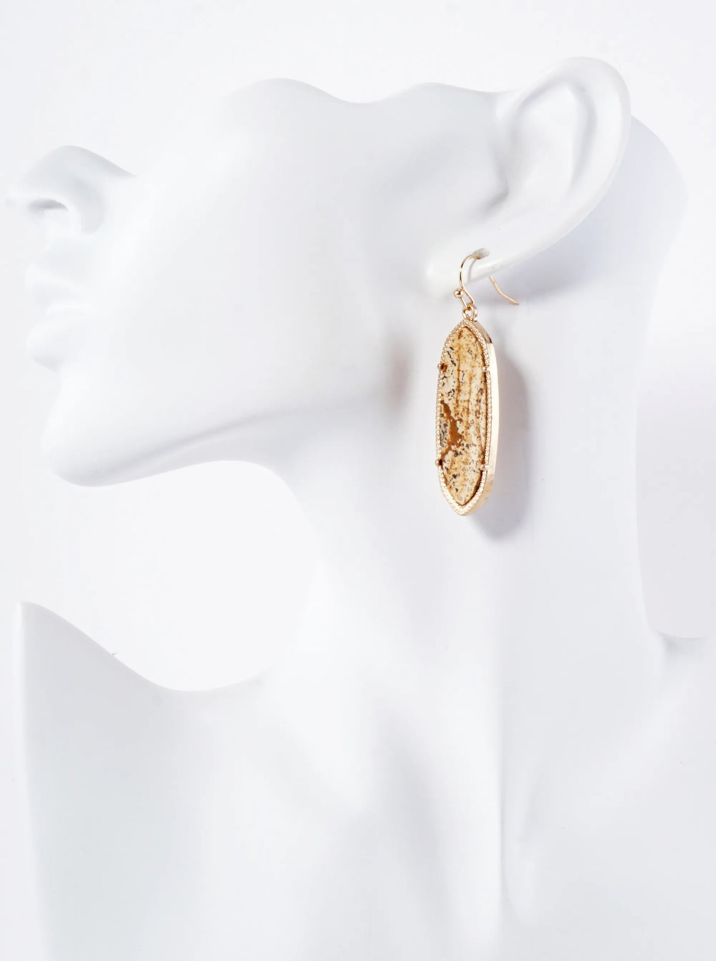 Moroccan Motif Semiprecious Stone Dangle Drop Earrings