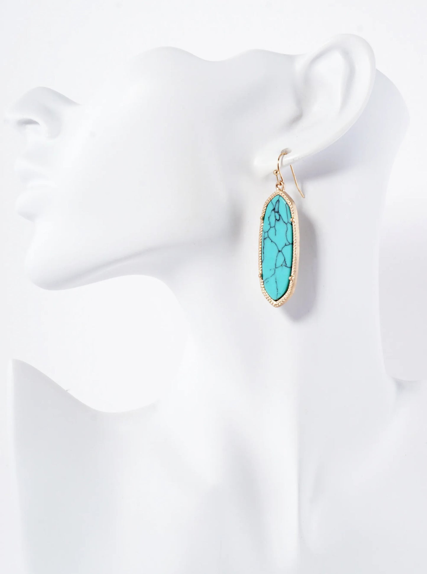 Moroccan Motif Semiprecious Stone Dangle Drop Earrings