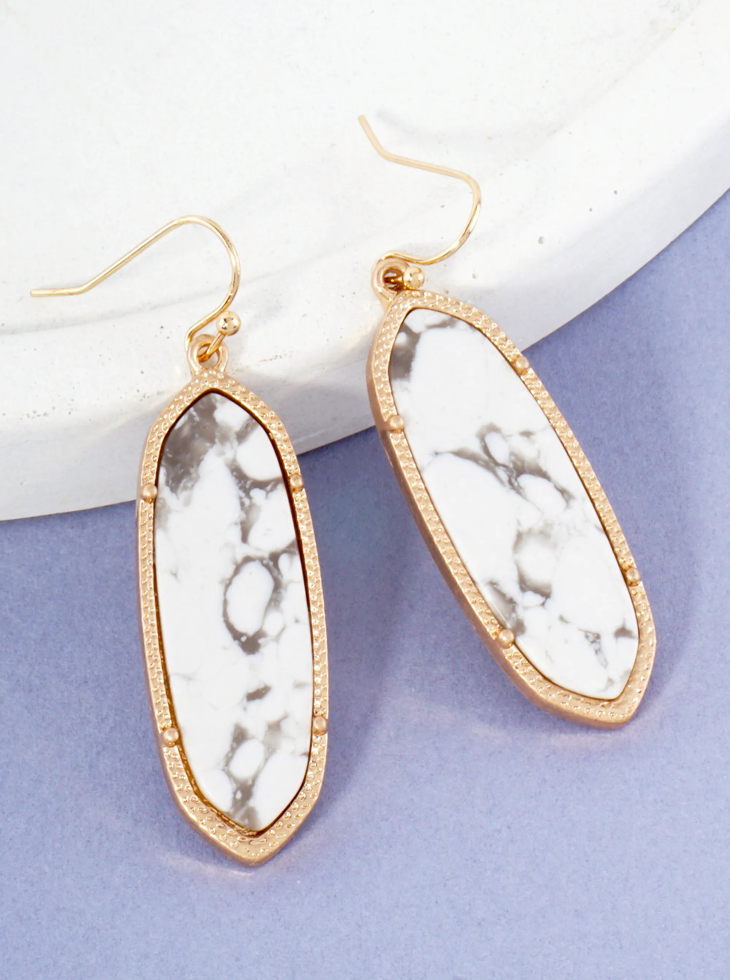 Moroccan Motif Semiprecious Stone Dangle Drop Earrings