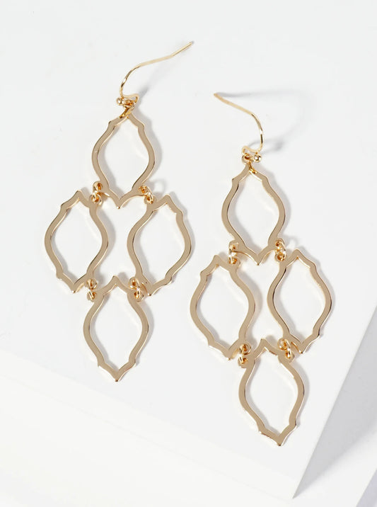 Moroccan Shape Chandelier Dangle Earrings