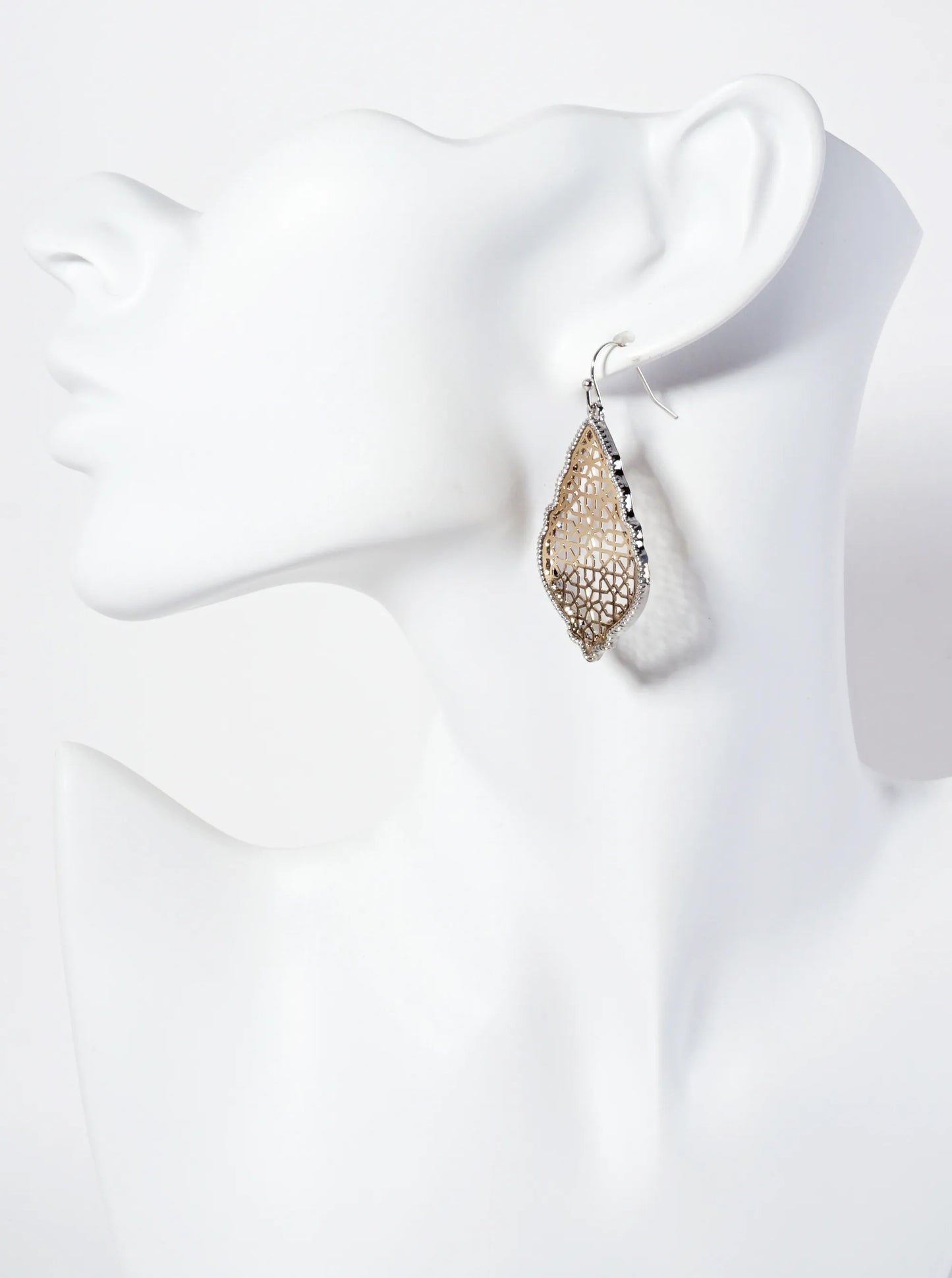 Moroccan-Shaped Geometric Filigree Dangle Earrings