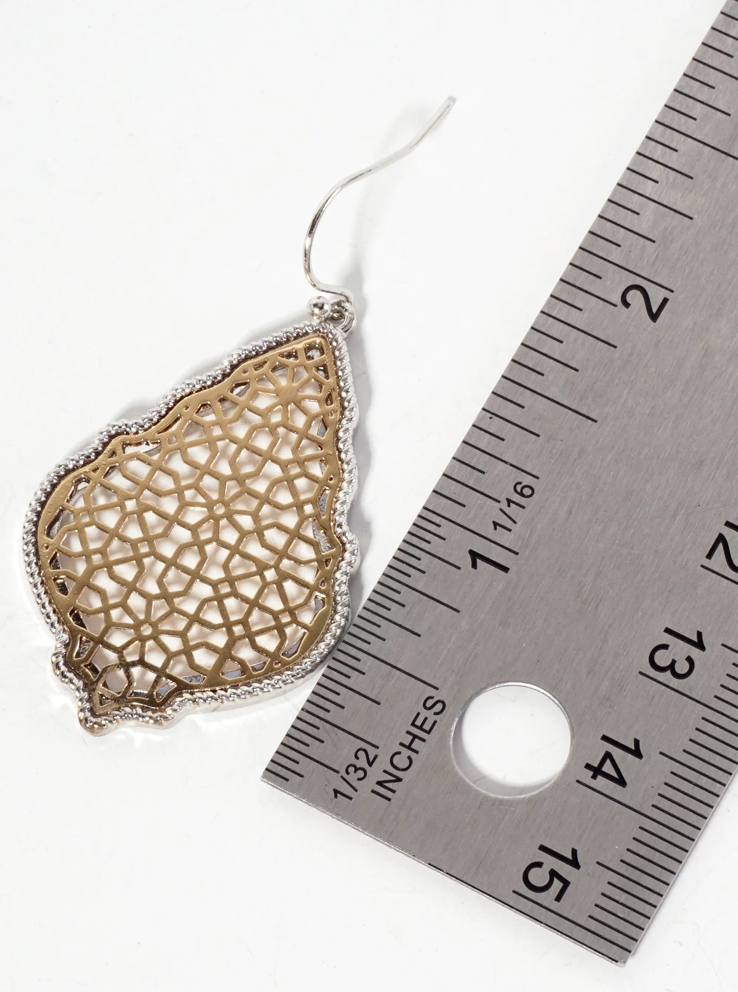 Moroccan-Shaped Geometric Filigree Dangle Earrings
