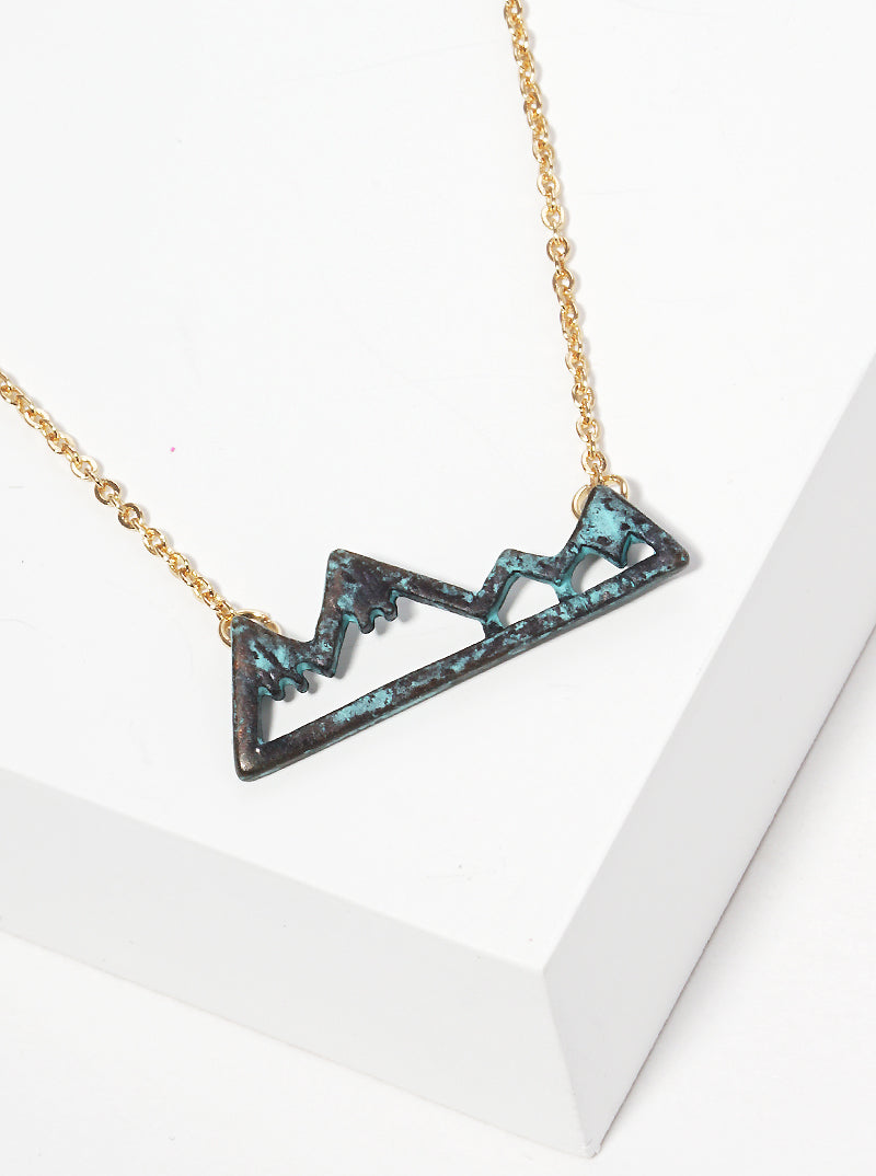 Mountain Inspired Pendant 16 Inch Necklace