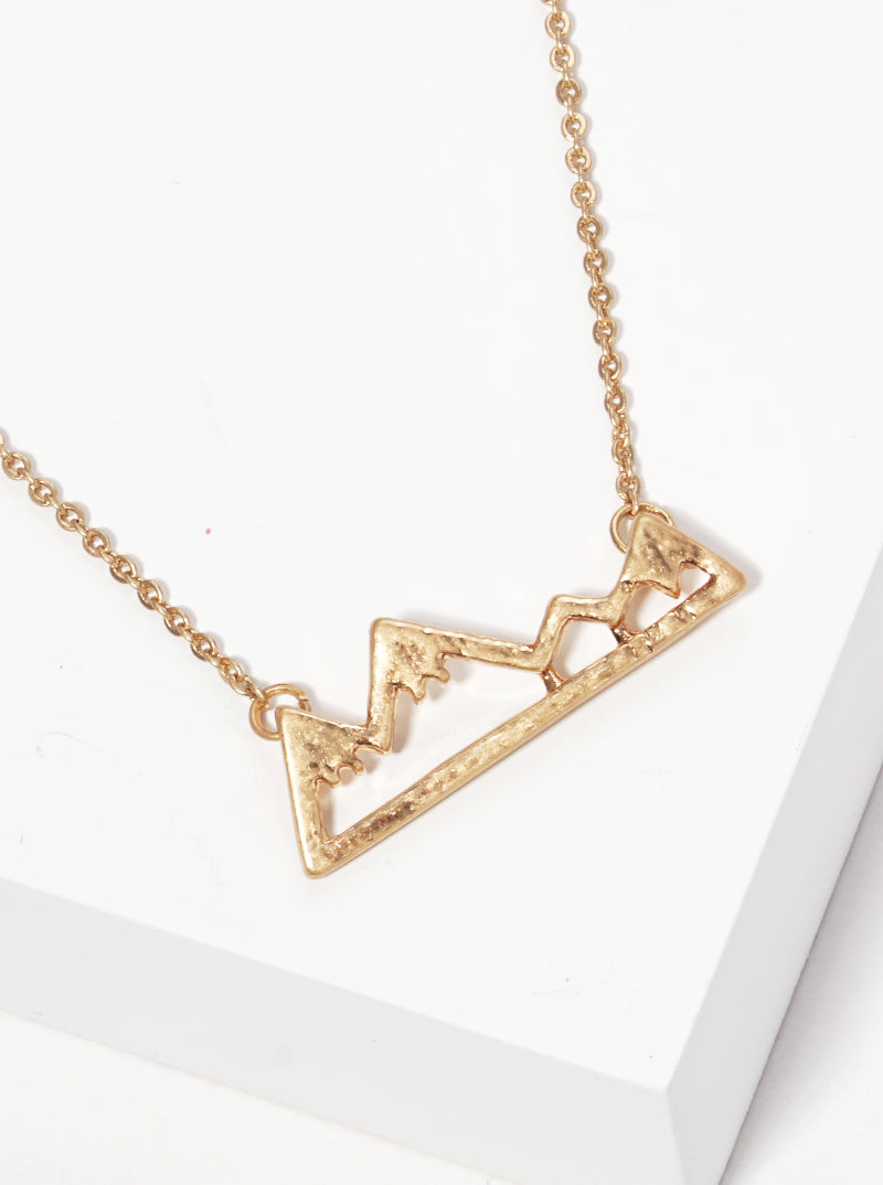 Mountain Inspired Pendant 16 Inch Necklace