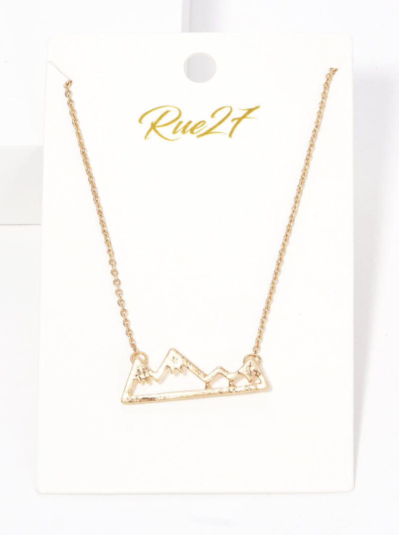 Mountain Inspired Pendant 16 Inch Necklace