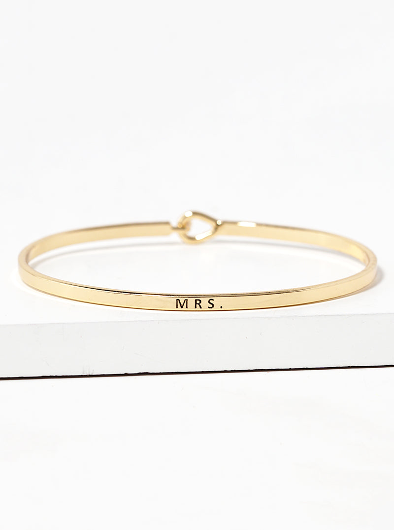 Mrs Engraved Inspirational Bangle Bracelet