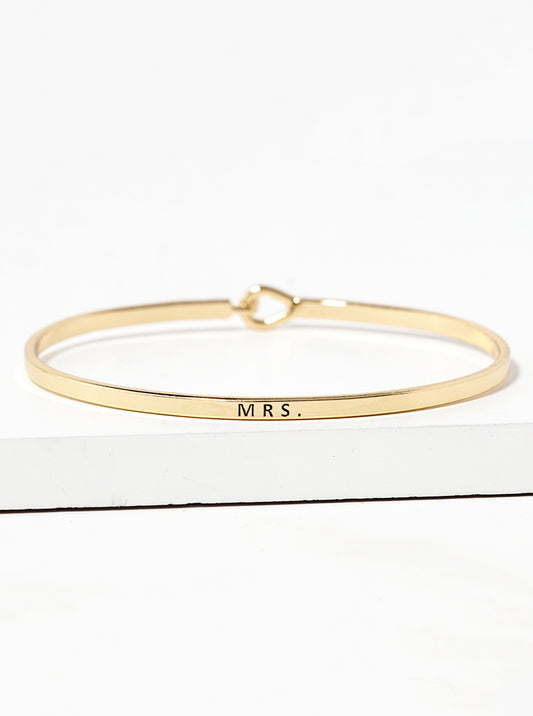Mrs Engraved Inspirational Bangle Bracelet