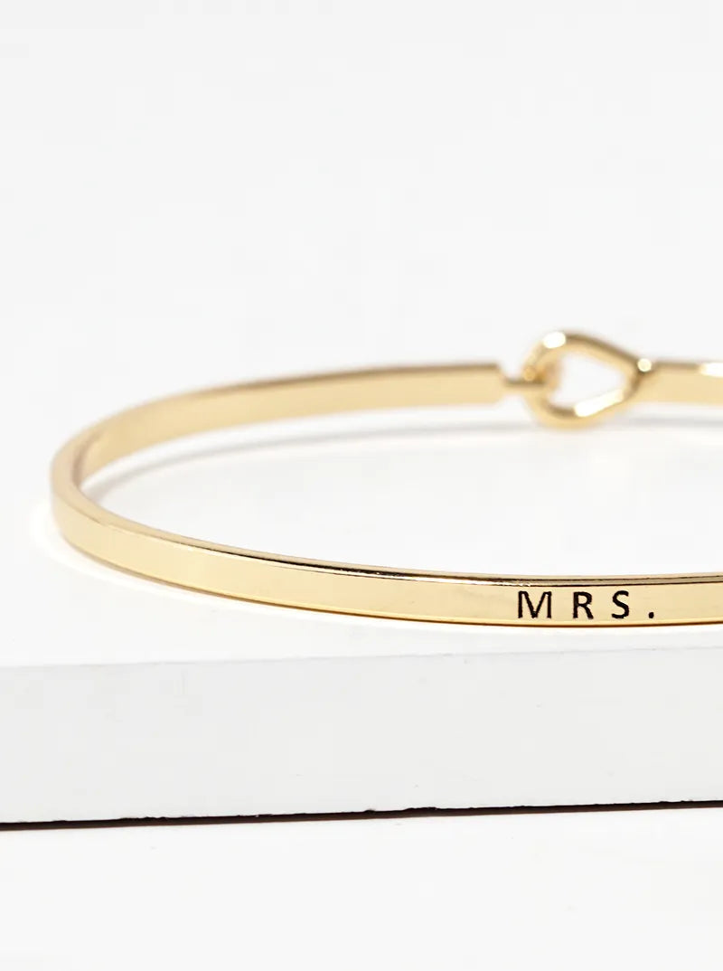 Mrs Engraved Inspirational Bangle Bracelet