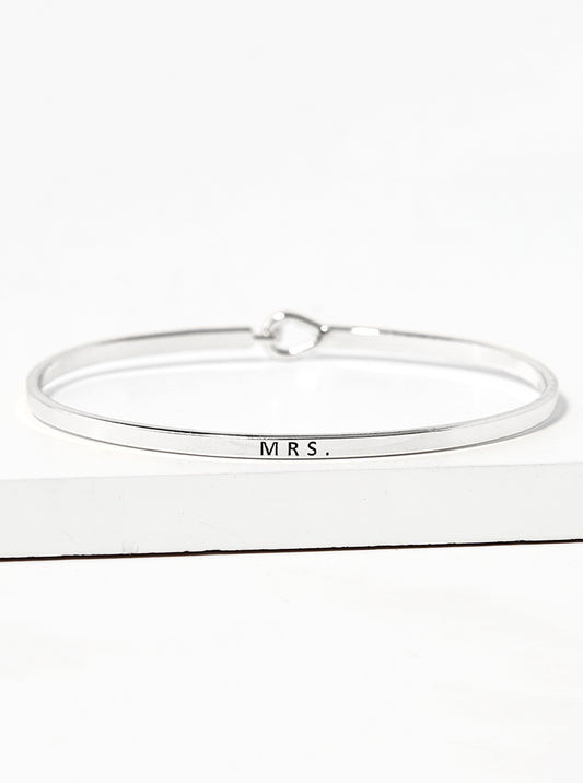Mrs Engraved Inspirational Bangle Bracelet