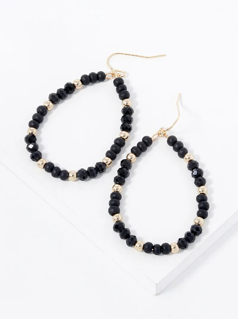 Multi Beaded Teardrop Dangle Earrings