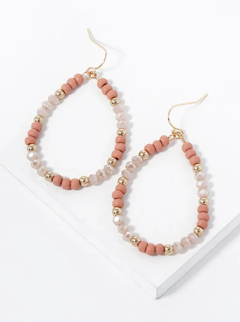 Multi Beaded Teardrop Dangle Earrings