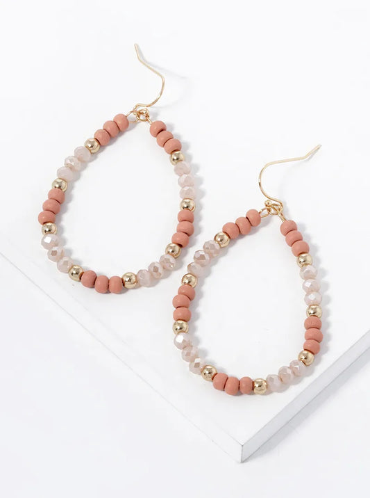 Multi Beaded Teardrop Dangle Earrings
