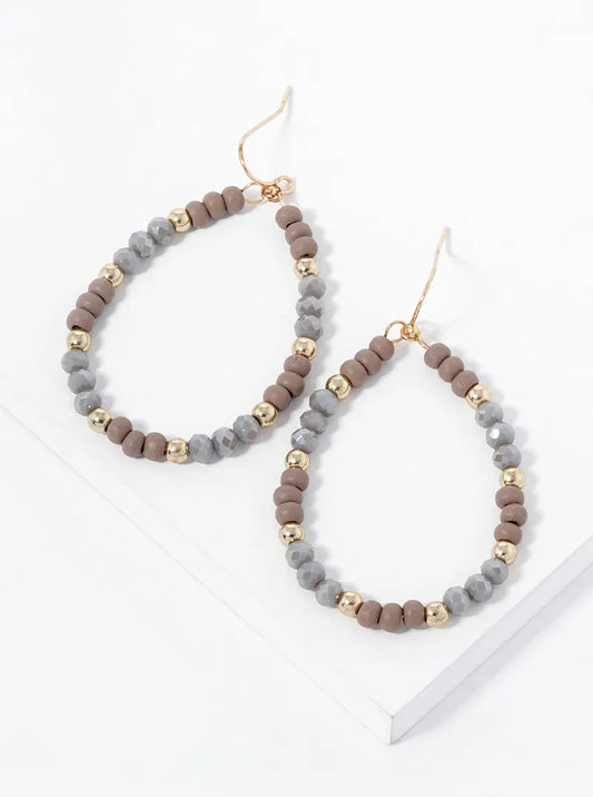 Multi Beaded Teardrop Dangle Earrings
