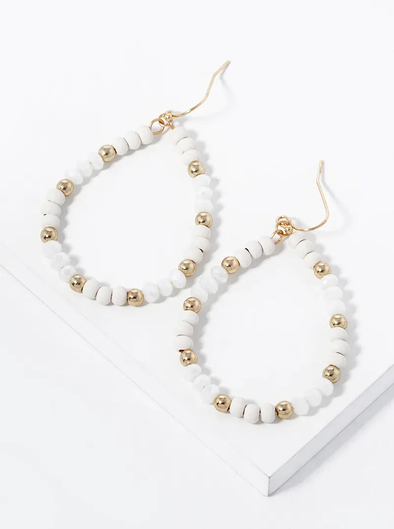Multi Beaded Teardrop Dangle Earrings