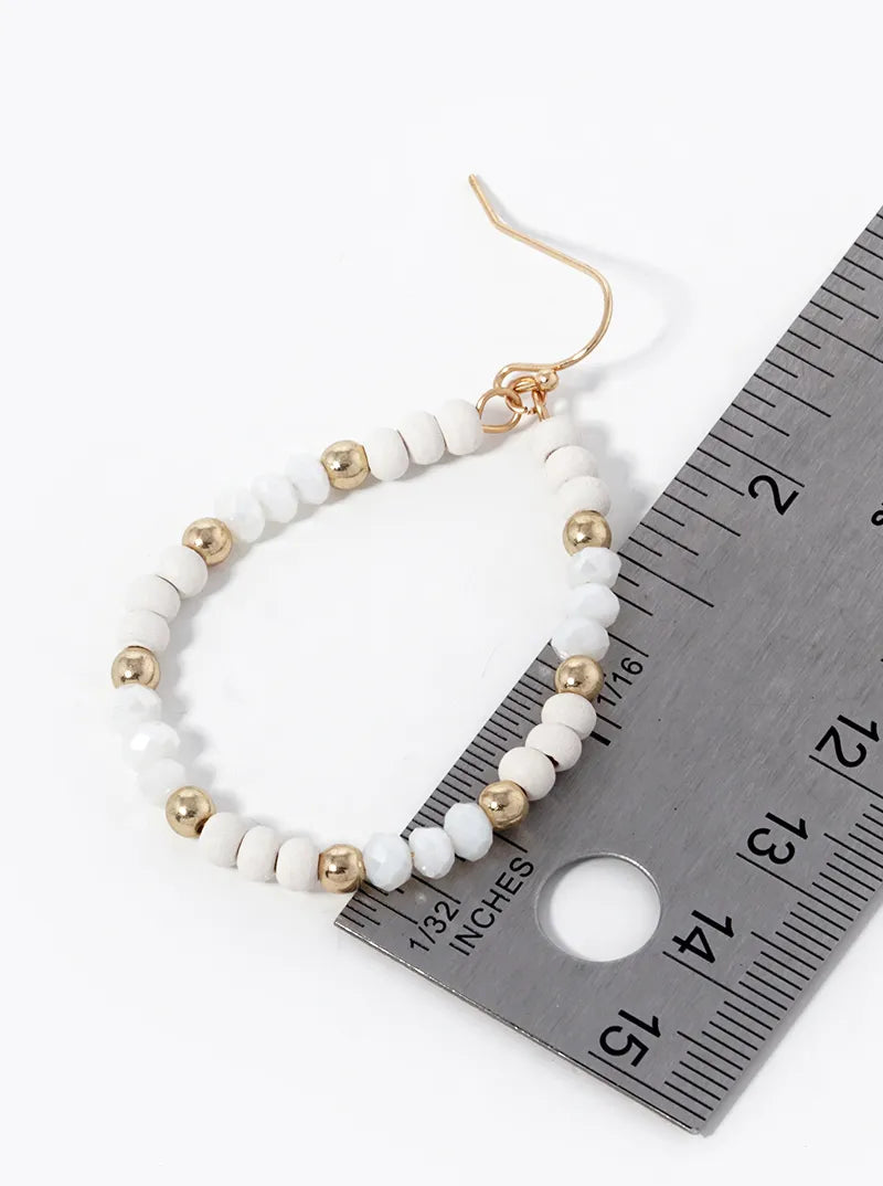 Multi Beaded Teardrop Dangle Earrings