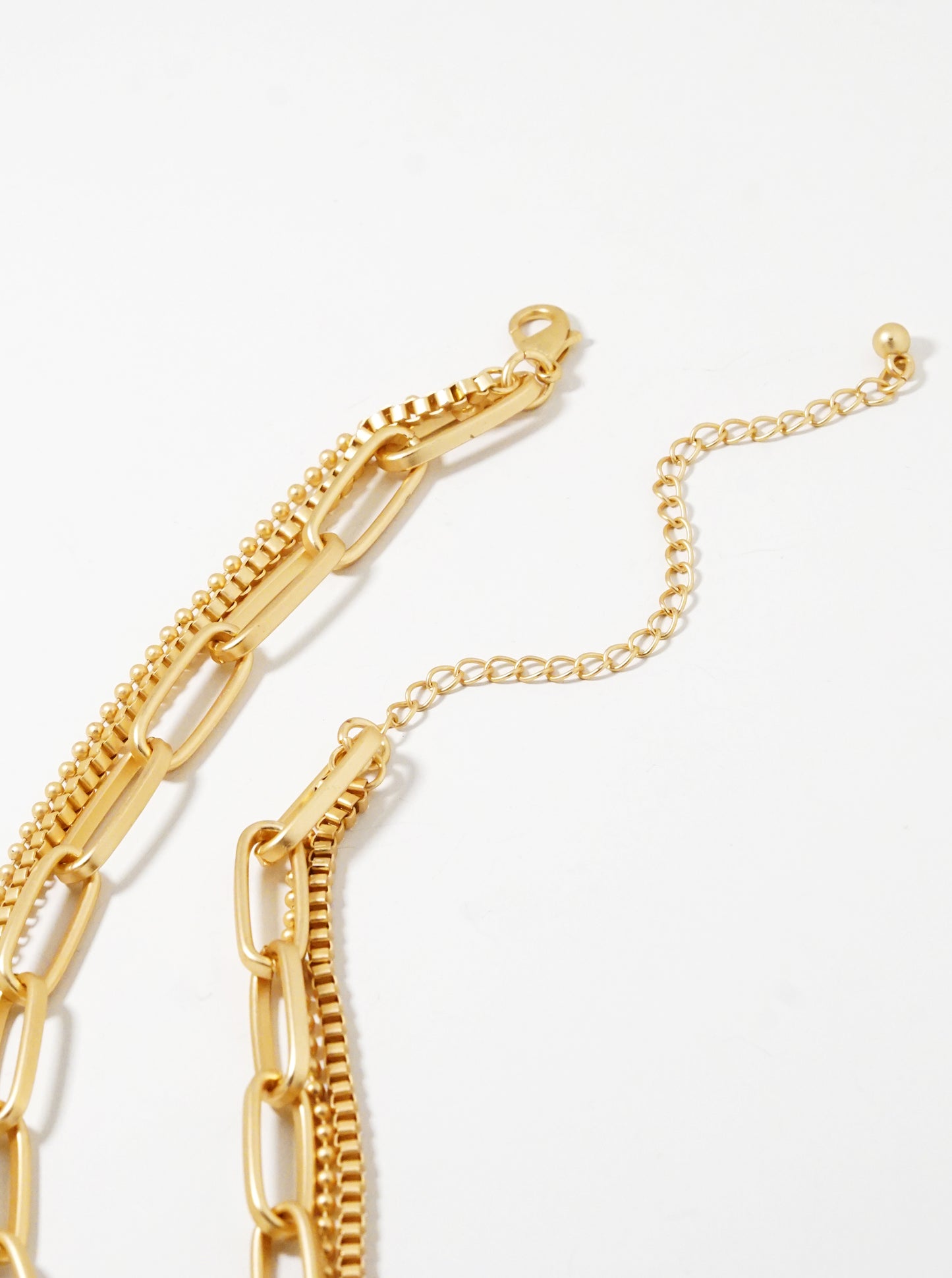 Multi Chain Layered Necklace Set With Earrings