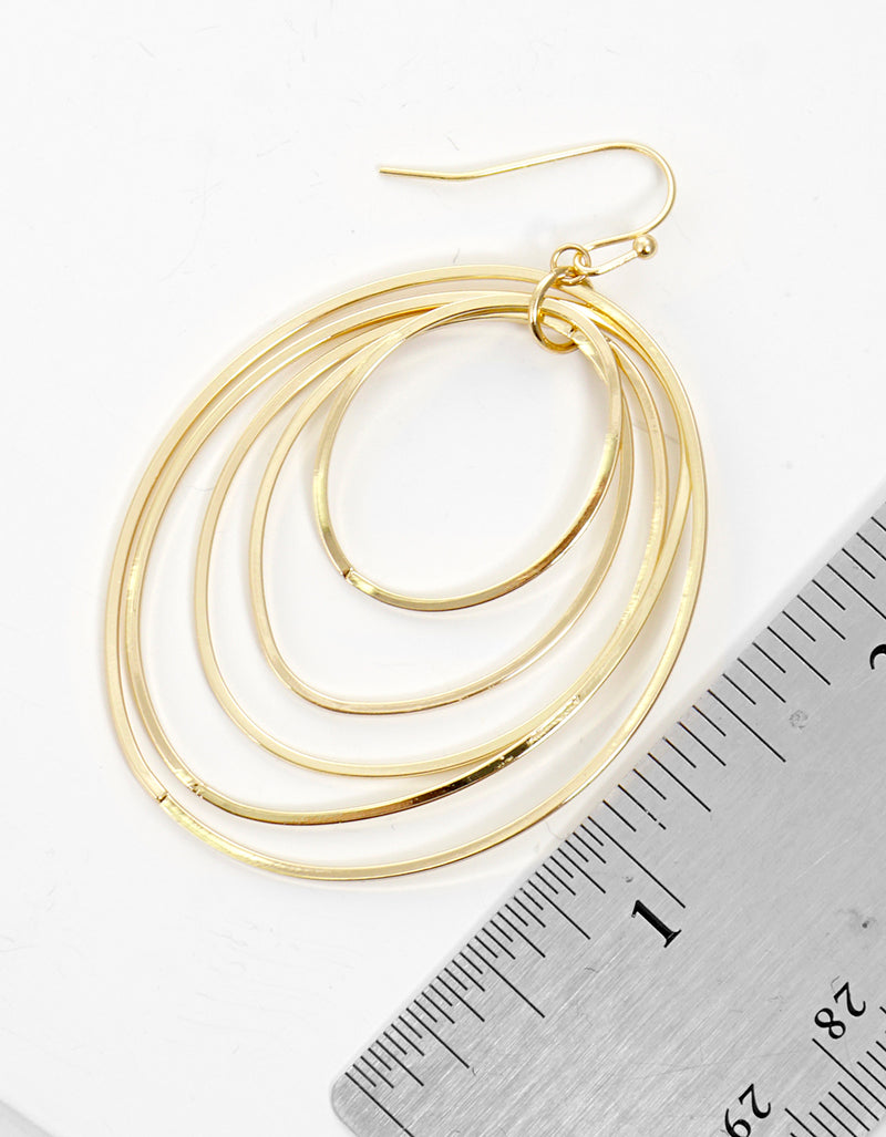 Multi Circle Lightweight Metal Dangle Drop Earrings