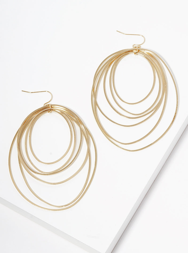 Multi-Circle Lightweight Metal Dangle Earrings