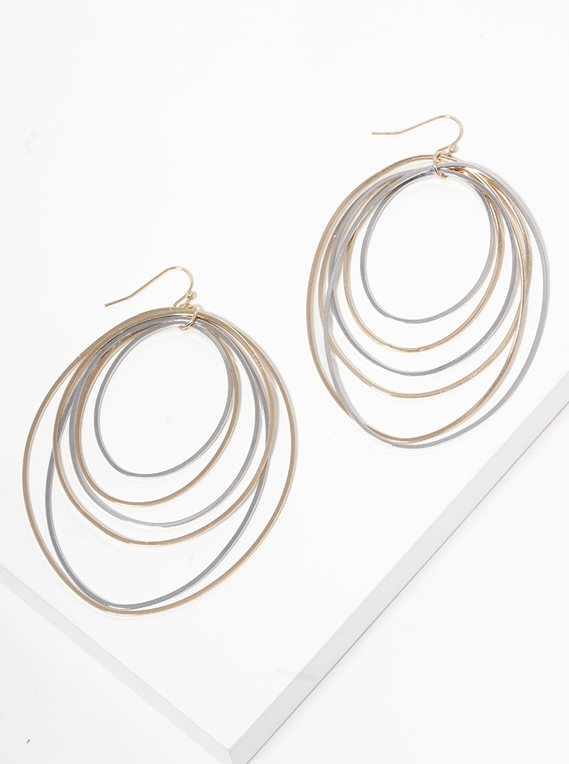 Multi-Circle Lightweight Metal Dangle Earrings