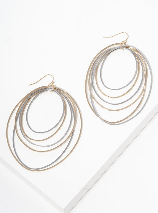 Multi-Circle Lightweight Metal Dangle Earrings
