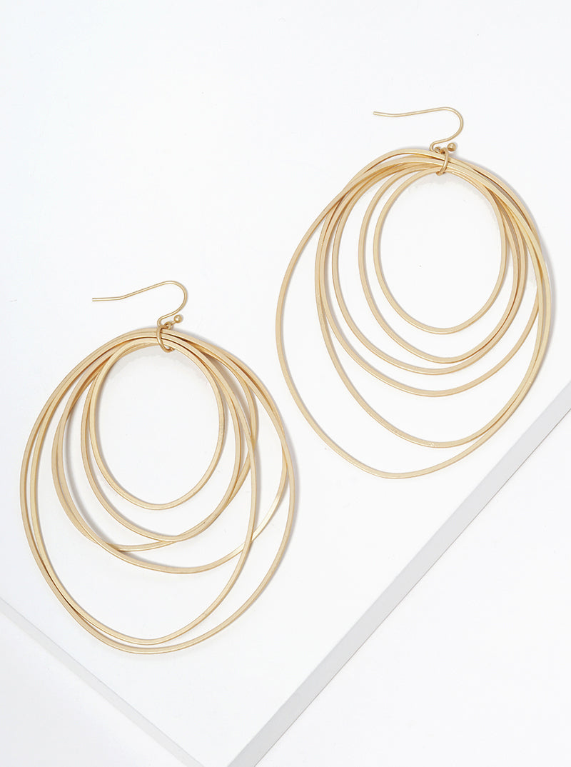 Multi-Circle Lightweight Metal Dangle Earrings
