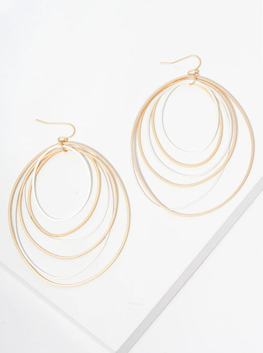 Multi-Circle Lightweight Metal Dangle Earrings