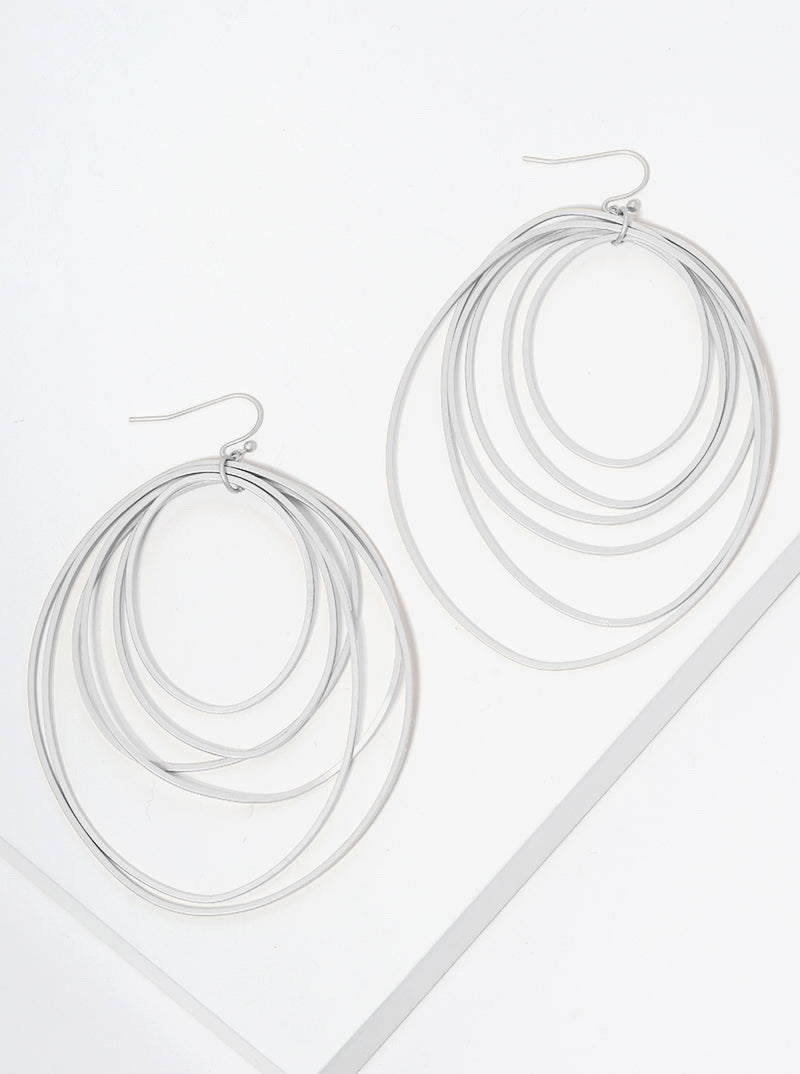 Multi-Circle Lightweight Metal Dangle Earrings