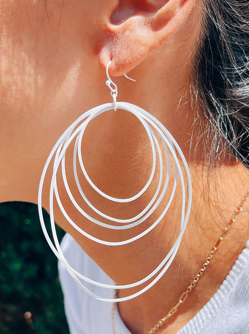 Multi-Circle Lightweight Metal Dangle Earrings