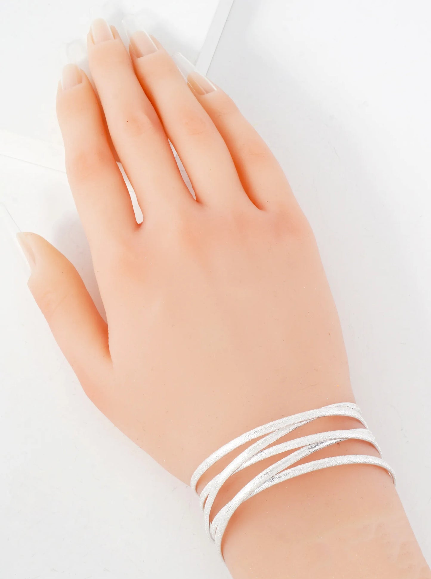 Multi-Layer Sand-Texture Metal Open Cuff Bracelet