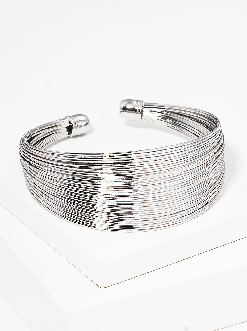 Multi-Layered Steel Wire Cuff Bracelet