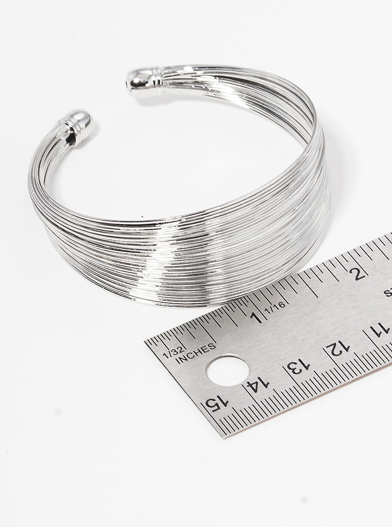 Multi-Layered Steel Wire Cuff Bracelet