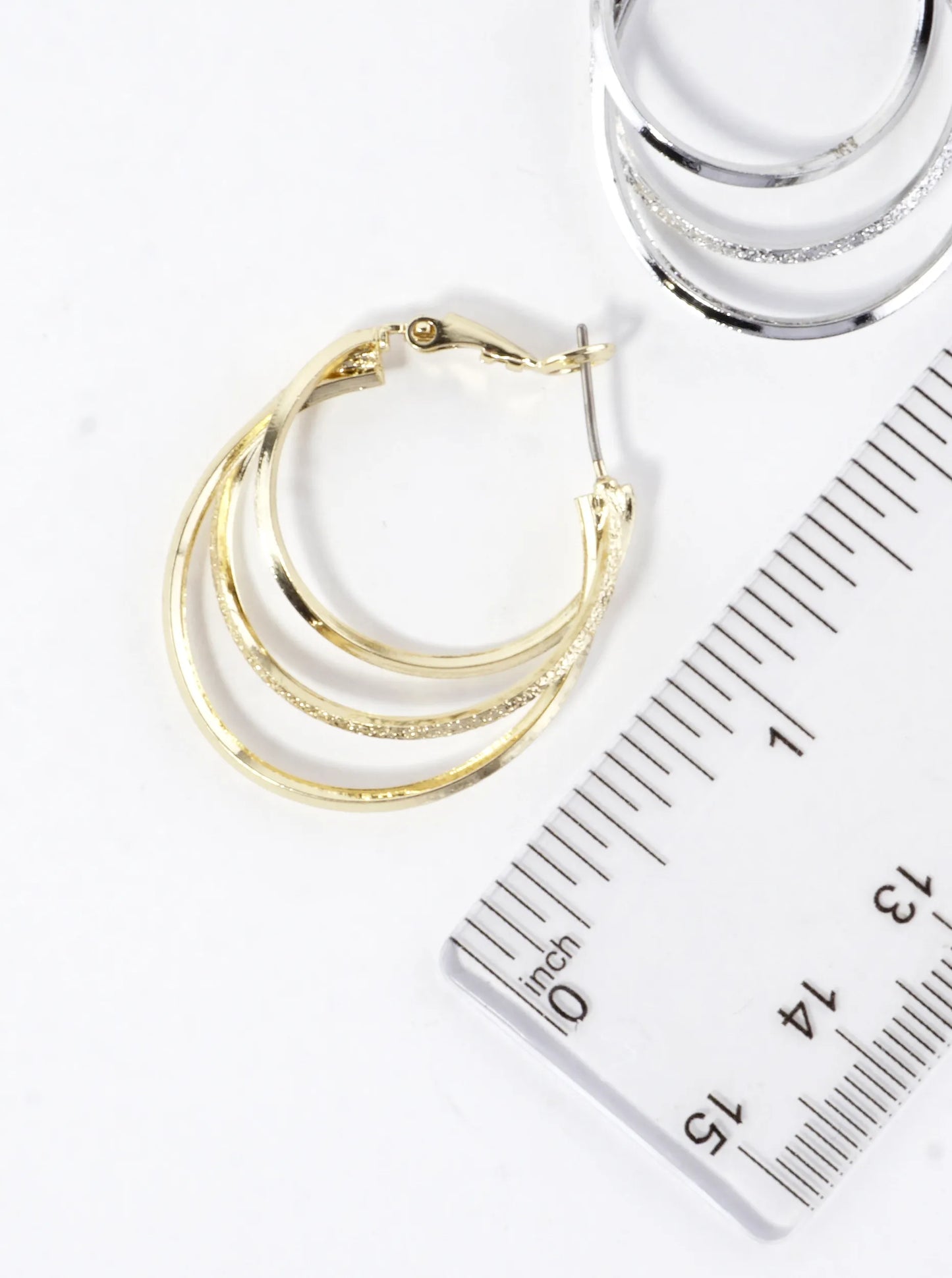 Multi Texture Stacked Layered Hoop Earrings