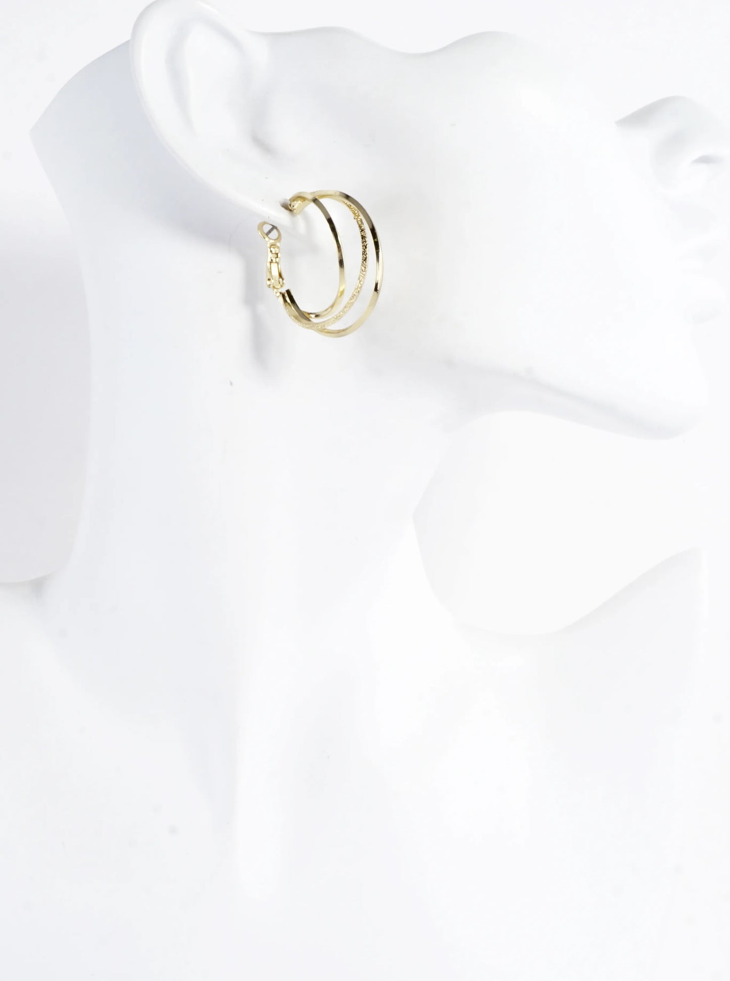 Multi Texture Stacked Layered Hoop Earrings