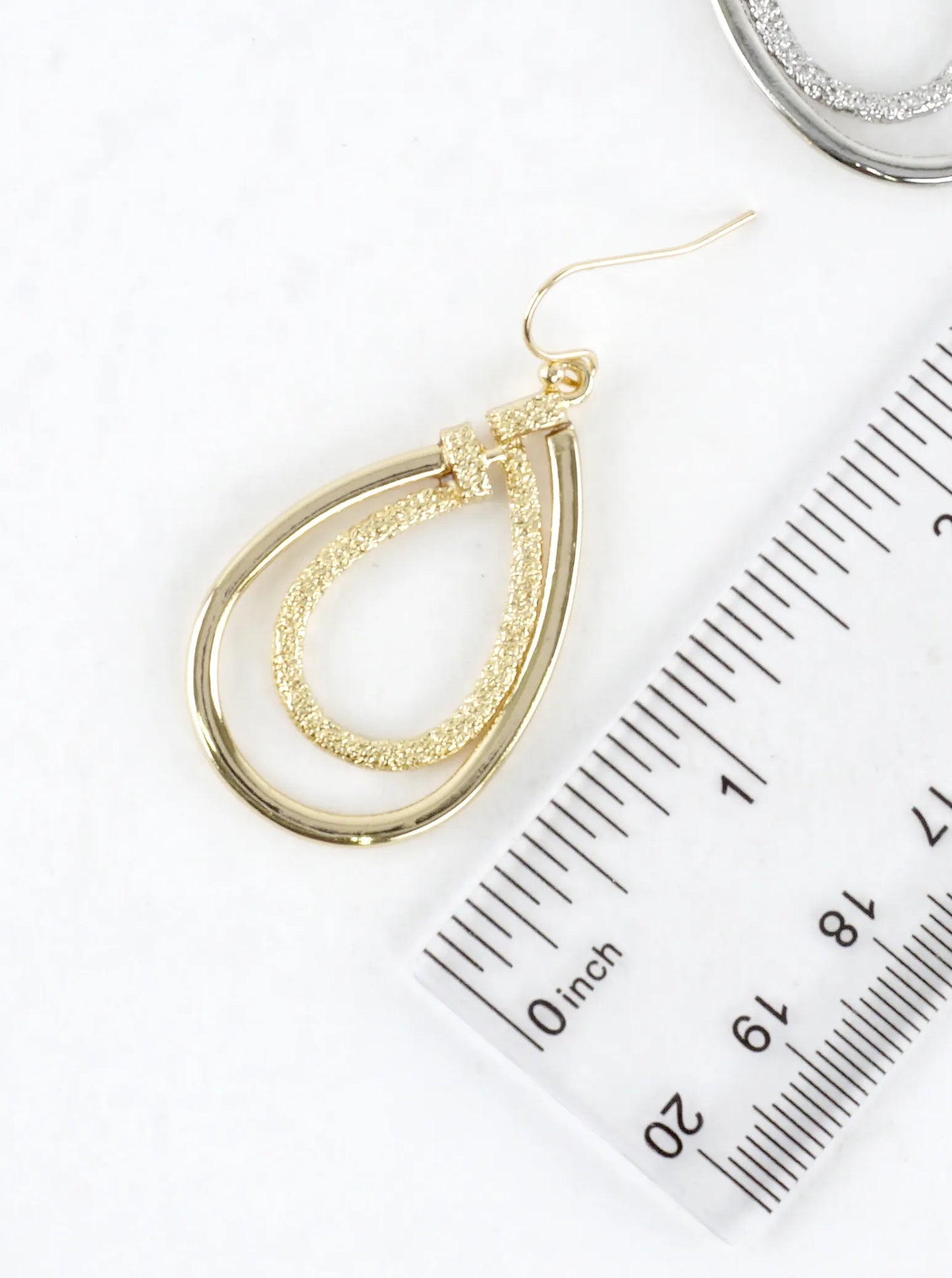 Multi Texture Teardrop Drop Earrings