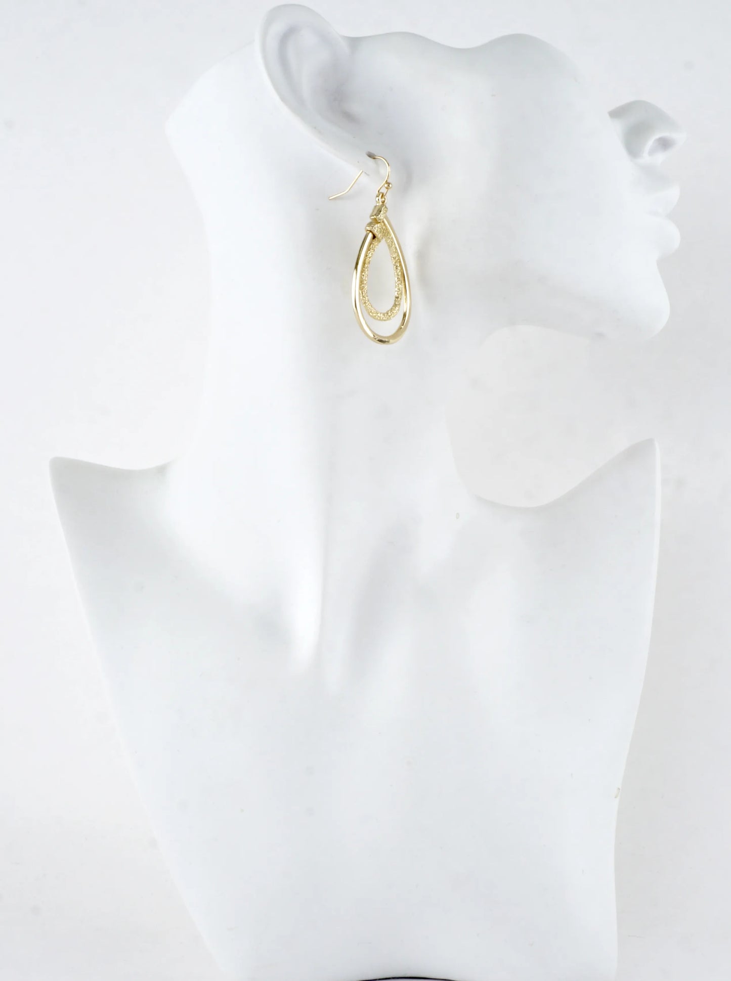 Multi Texture Teardrop Drop Earrings