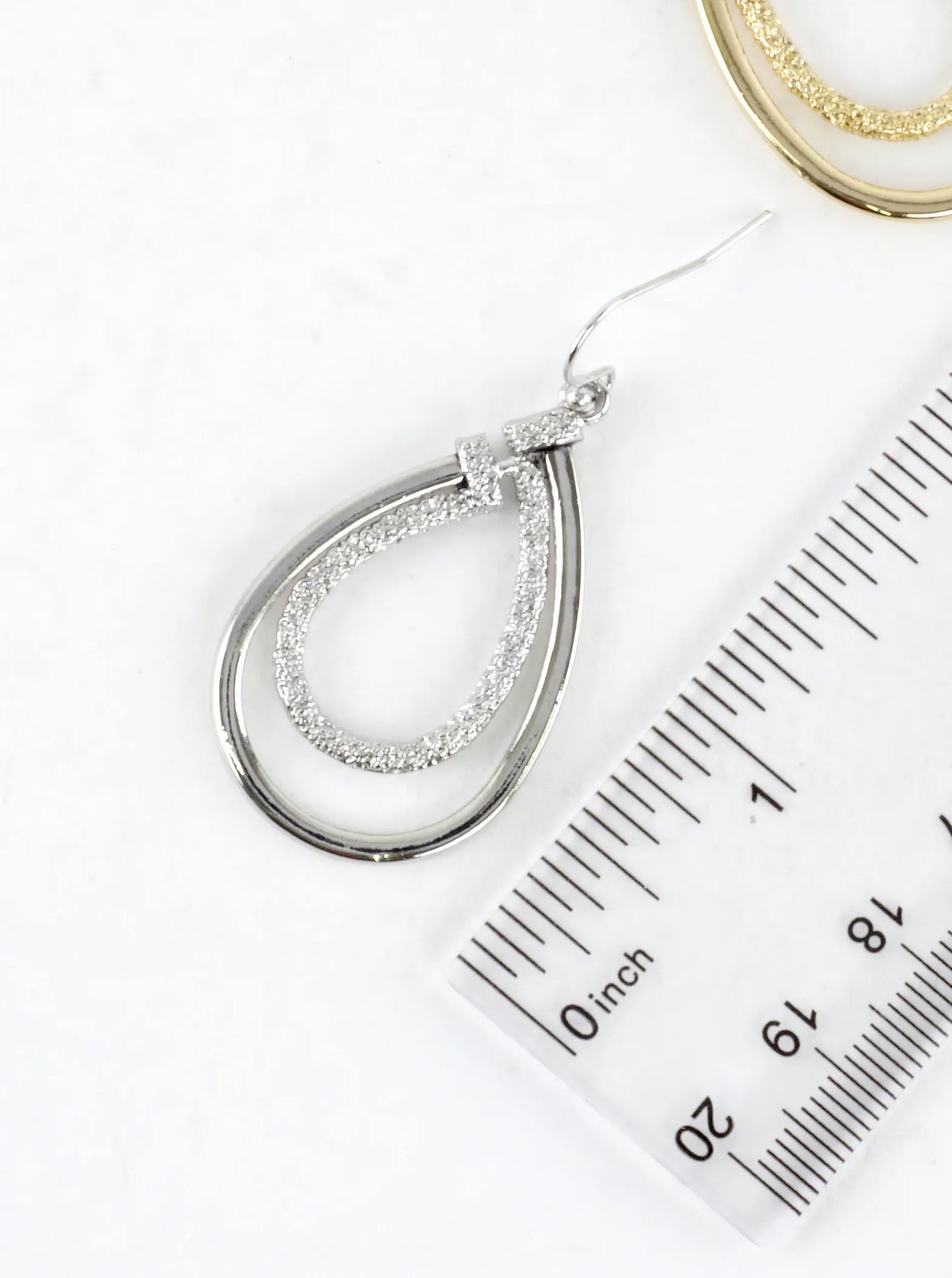 Multi Texture Teardrop Drop Earrings