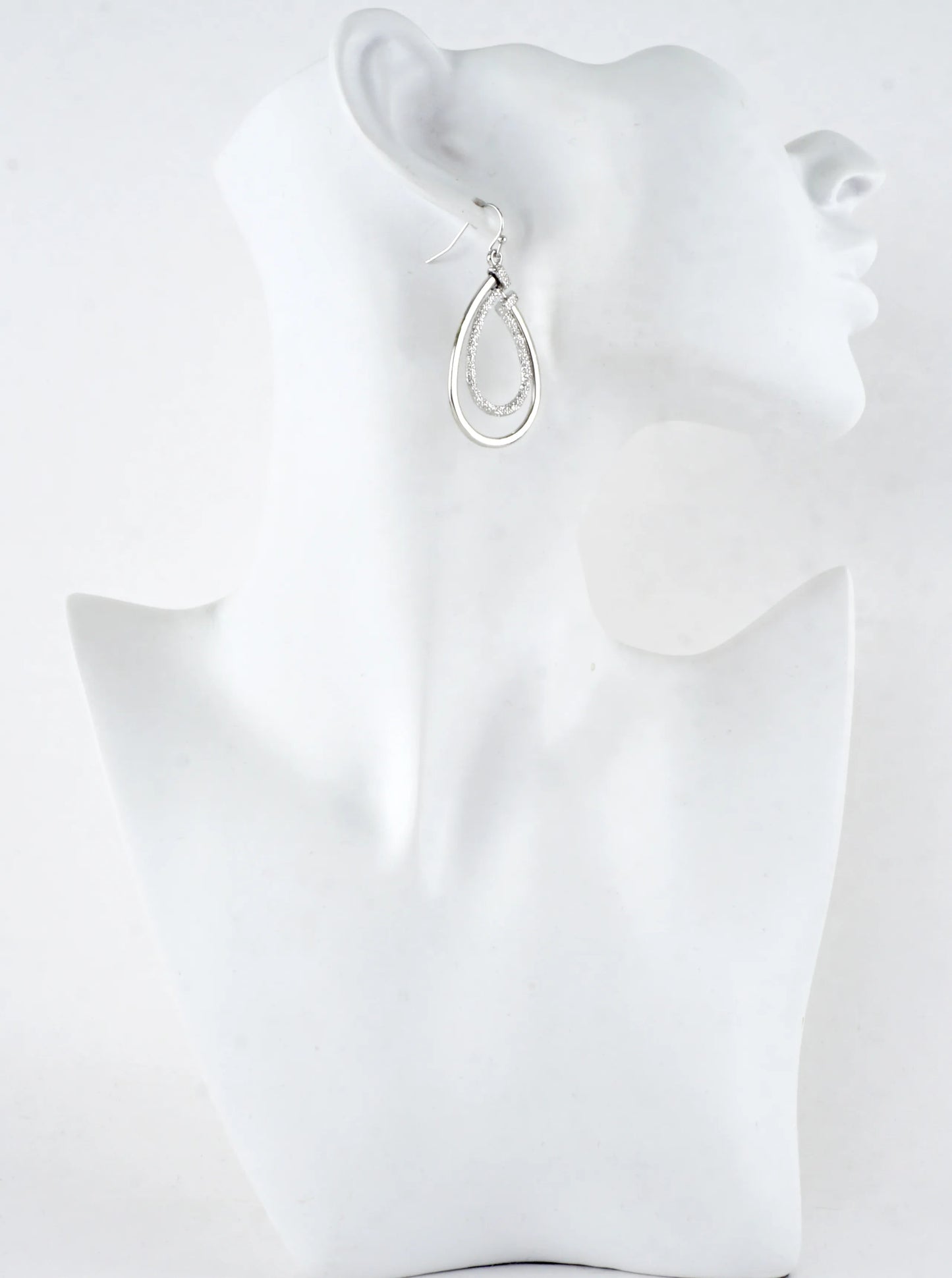 Multi Texture Teardrop Drop Earrings