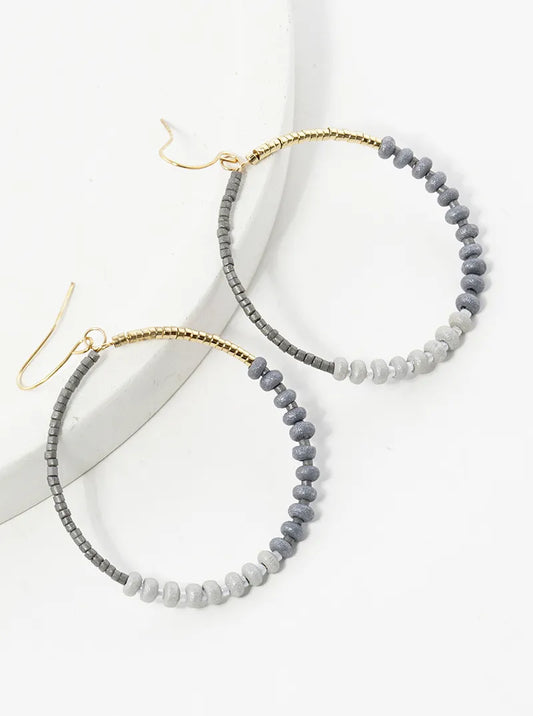 Multi Beaded Circle Dangle Drop Earrings