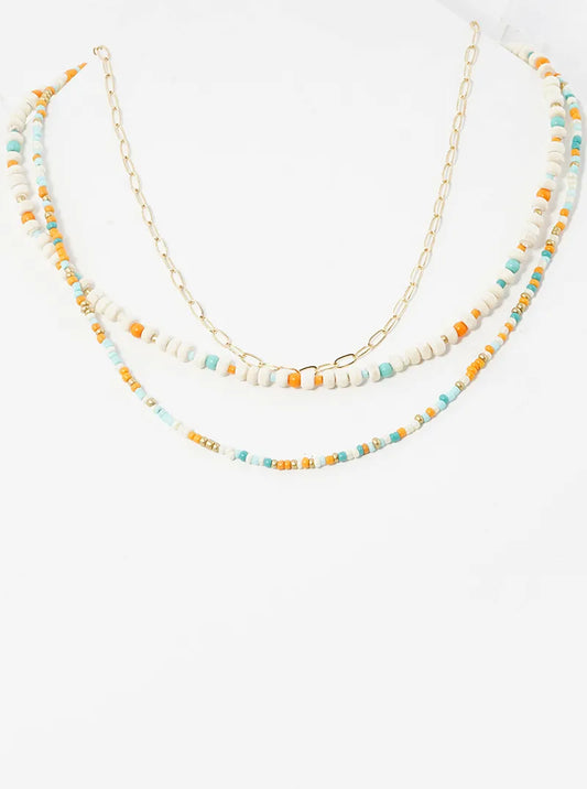 Multi Beaded Layered Necklace