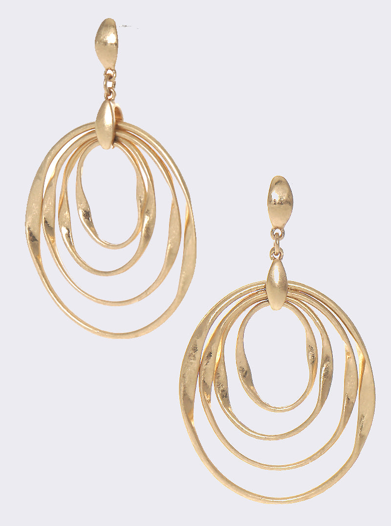 Multi Circle Drop Dangle Post Earrings