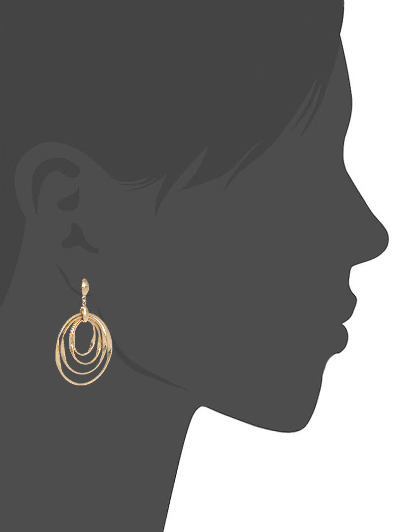 Multi Circle Drop Dangle Post Earrings