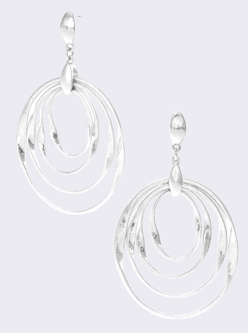 Multi Circle Drop Dangle Post Earrings
