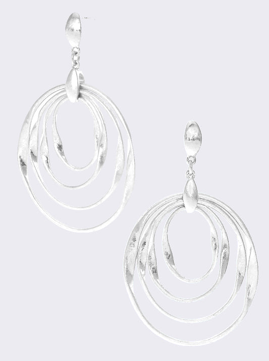 Multi Circle Drop Dangle Post Earrings