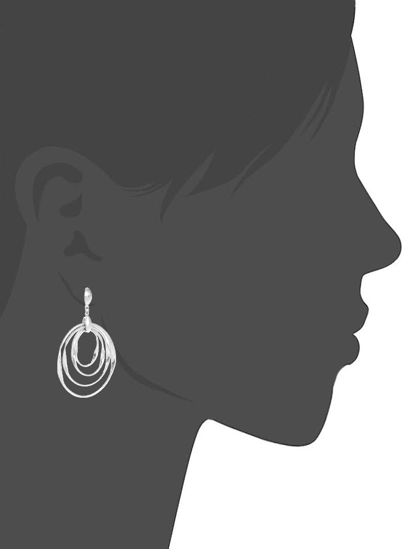 Multi Circle Drop Dangle Post Earrings