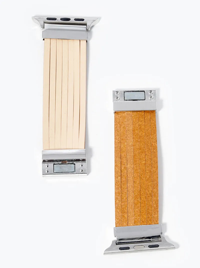 Multi Strand Genuine Leather Magnetic Closure Apple Watch Strap