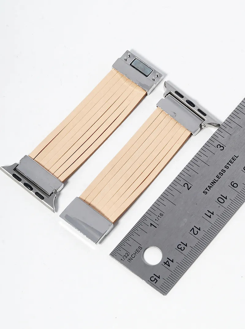 Multi Strand Genuine Leather Magnetic Closure Apple Watch Strap