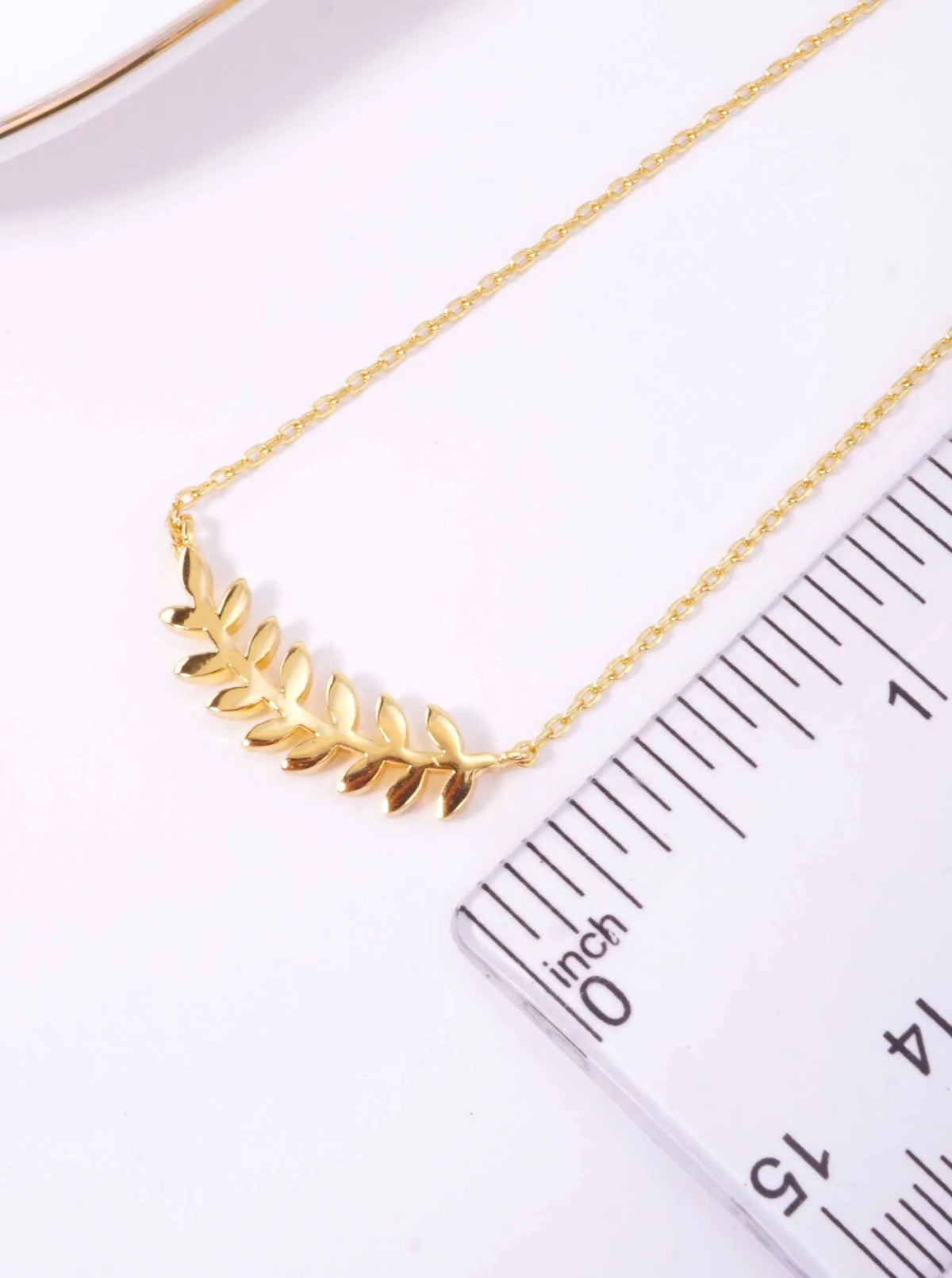 CZ Sideways Leaf 18K-Gold-Dipped Layered Necklace