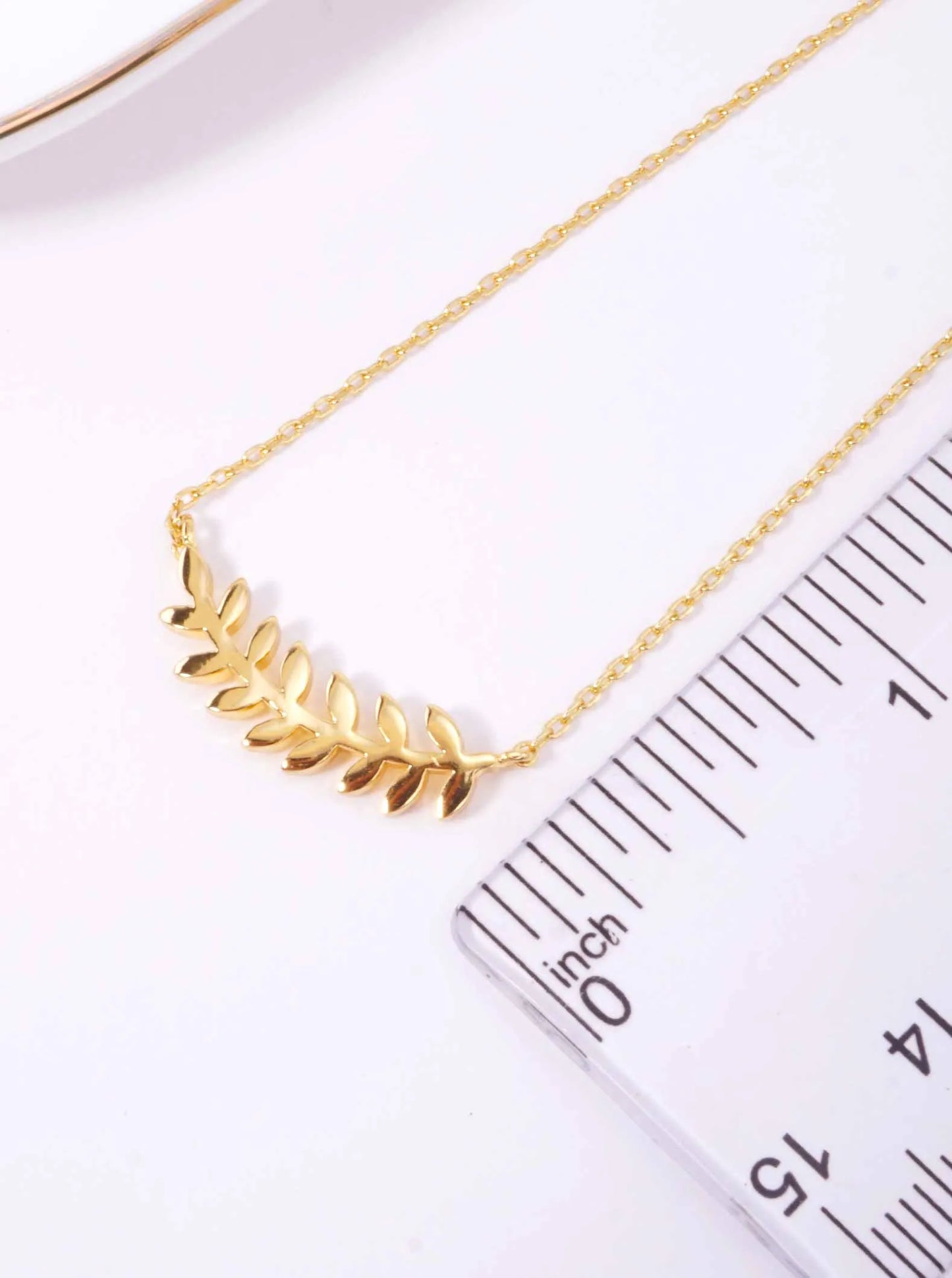 CZ Sideways Leaf 18K-Gold-Dipped Layered Necklace
